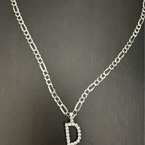 D diamond pendant chain necklace